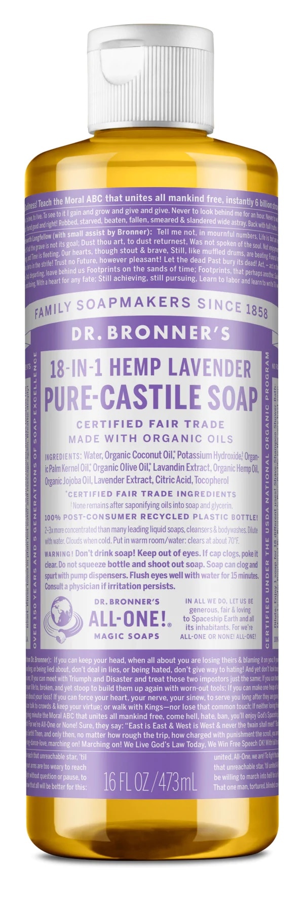 Dr Bronner's Lavender Soap nestesaippua