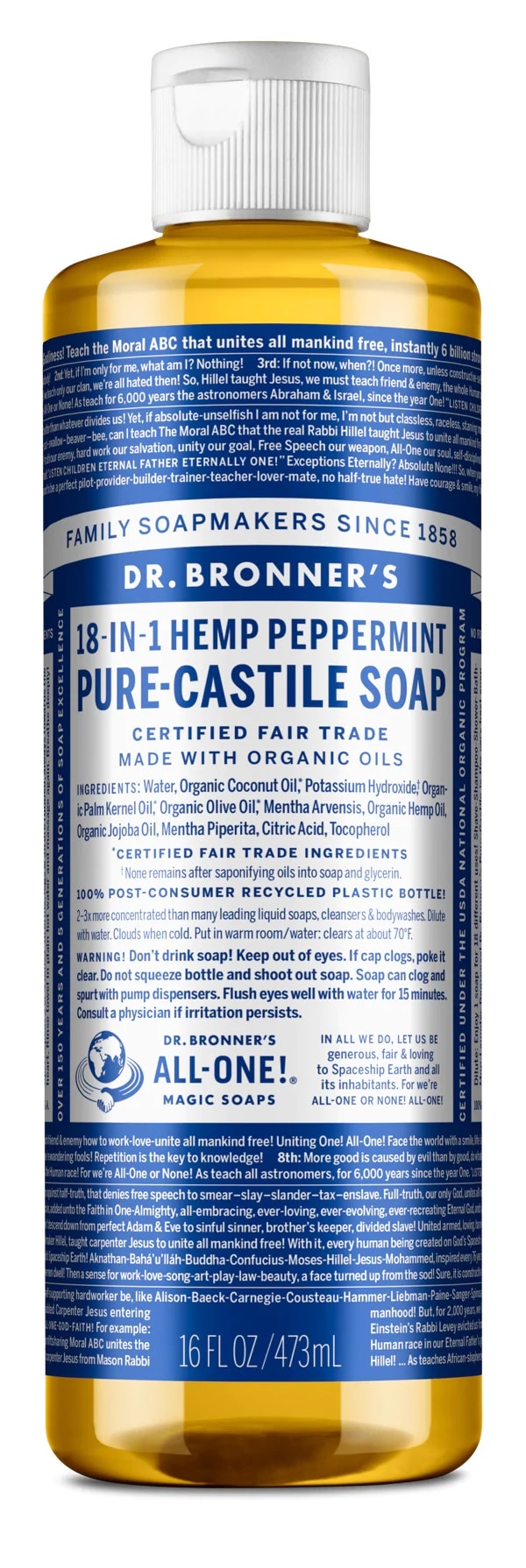 Dr Bronner's Peppermint Soap nestesaippua