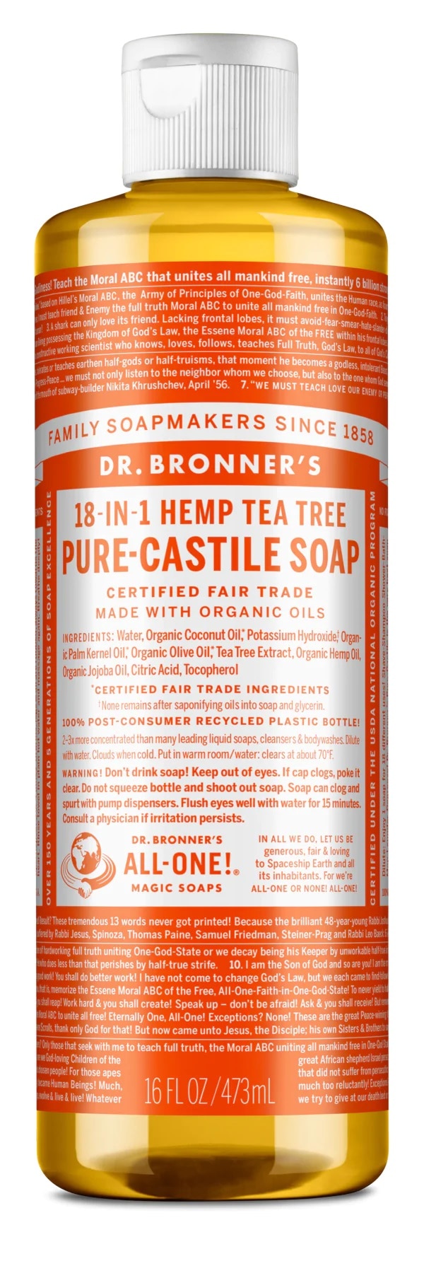 Dr Bronner's Tea Tree Soap nestesaippua