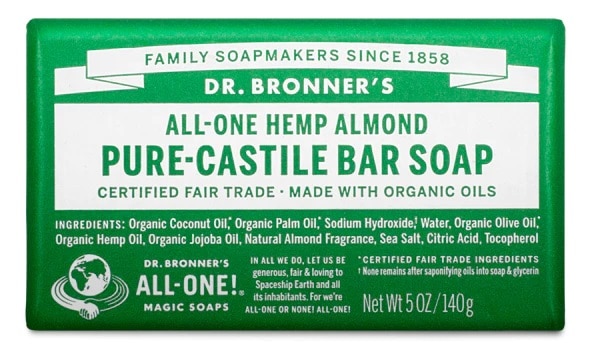 Dr Bronner's Almond Bar Soap palasaippua