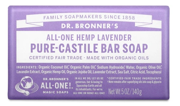 Dr Bronner's Lavender Bar Soap palasaippua