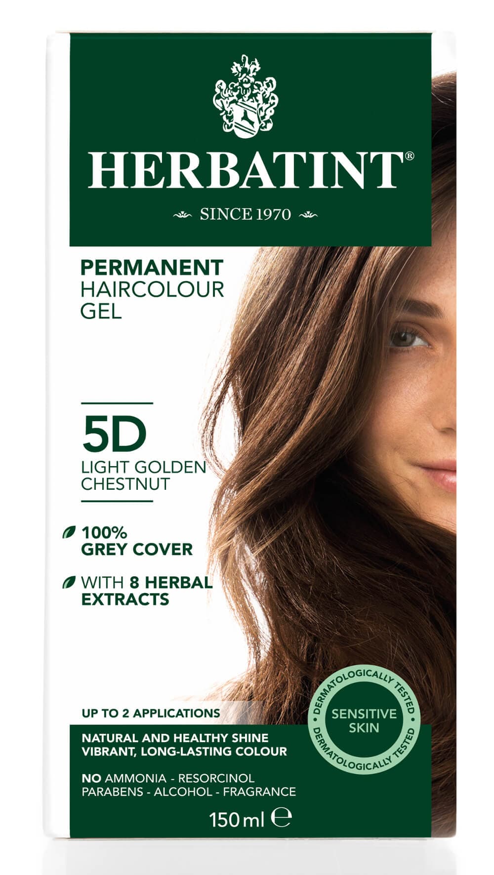 Herbatint Hiusväri 5D Light Golden Chestnut, kestoväri