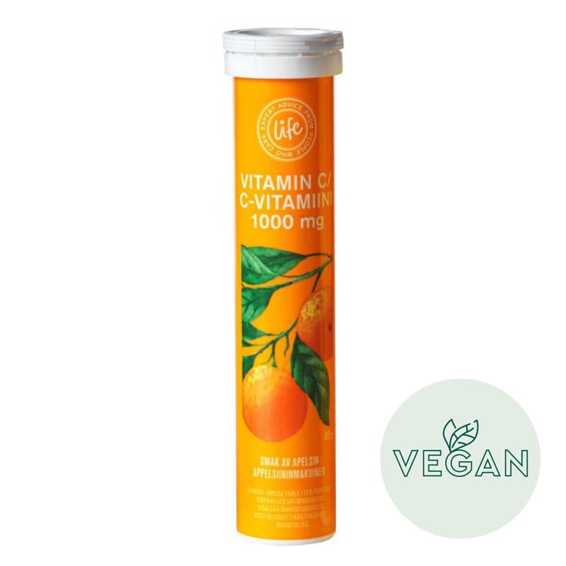 Life Vitamin C 1000 mg orange poretabletti