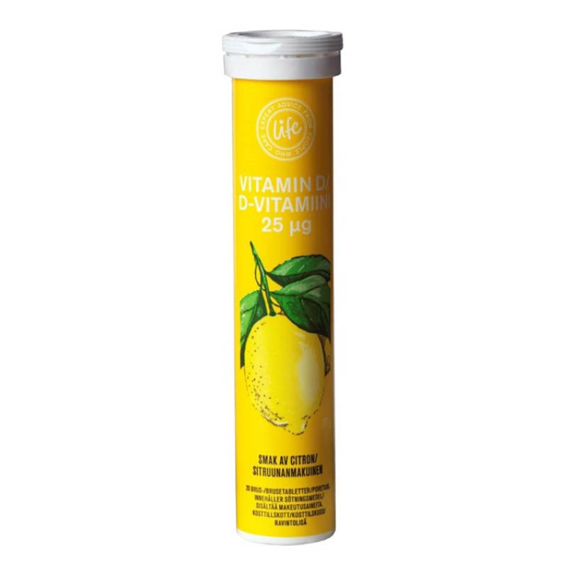 Life Vitamin D 25 µg lemon poretabletti