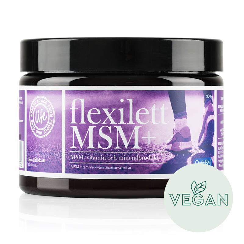 Life Flexilett MSM+ 200 g, MSM-vitamiini- kivennäisvalmiste