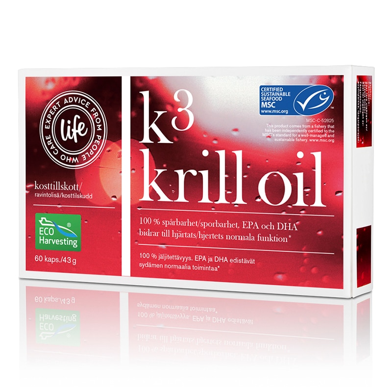 Life Krill Oil, krilliöljyä sisältävä ravintolisä