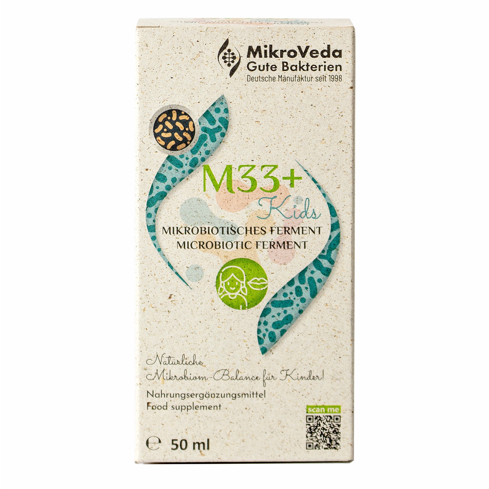 MikroVeda M33+ KIDS Mikrobiomitippa/suihke lapsille