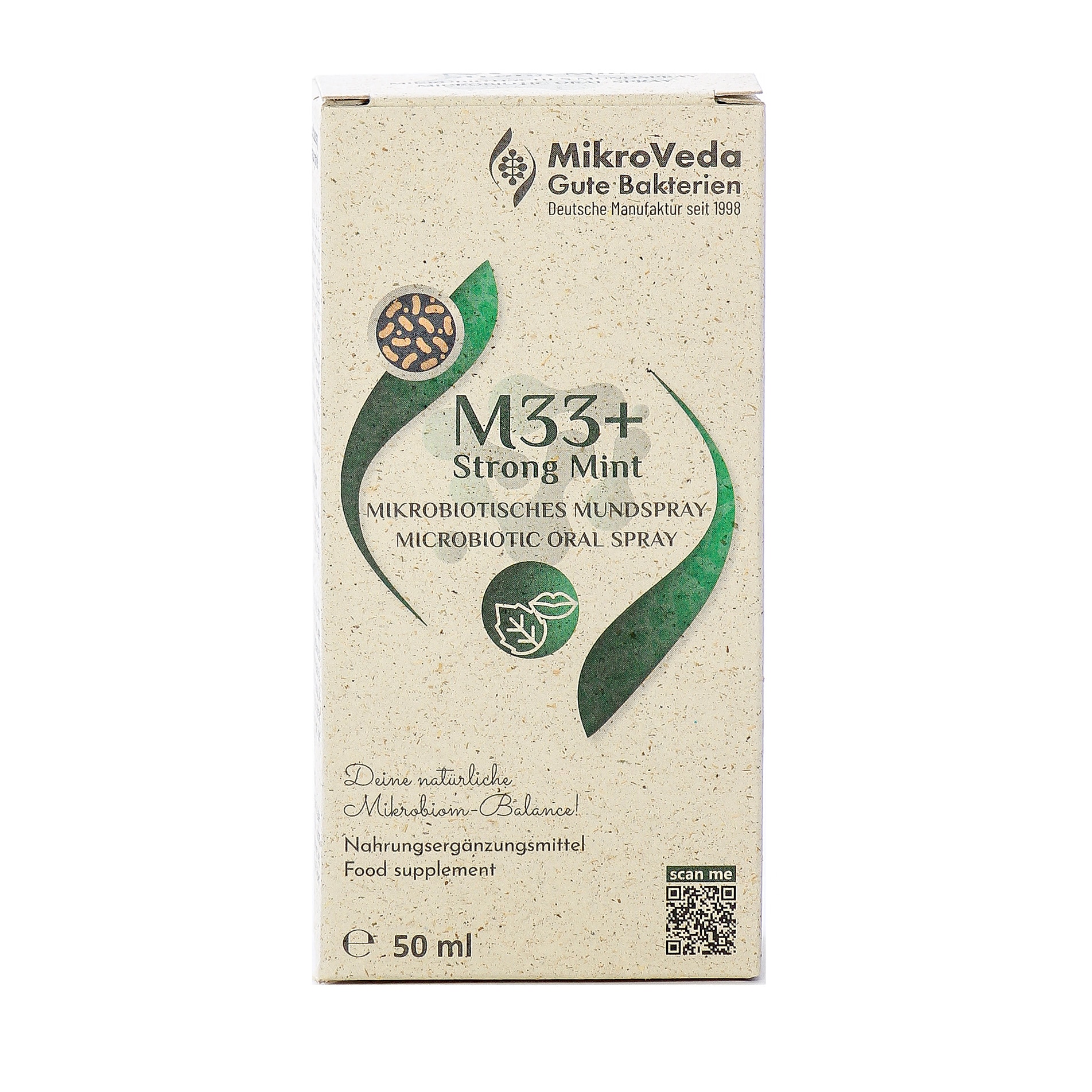 MikroVeda M33+ Strong Mint Mikrobiomisuusuihke