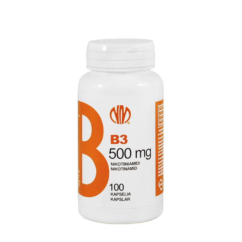 B3-vitamiini Nikotiiniamidi 500 mg
