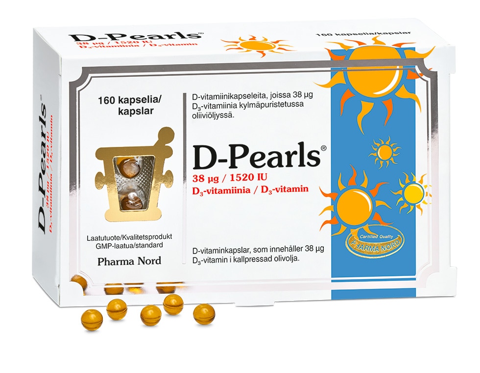 D-Pearls 38 µg D-vitamiinikapselit