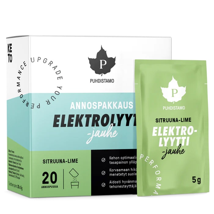 Puhdistamo Elektrolyyttijauhe Sitruuna-Lime, annospakkaus