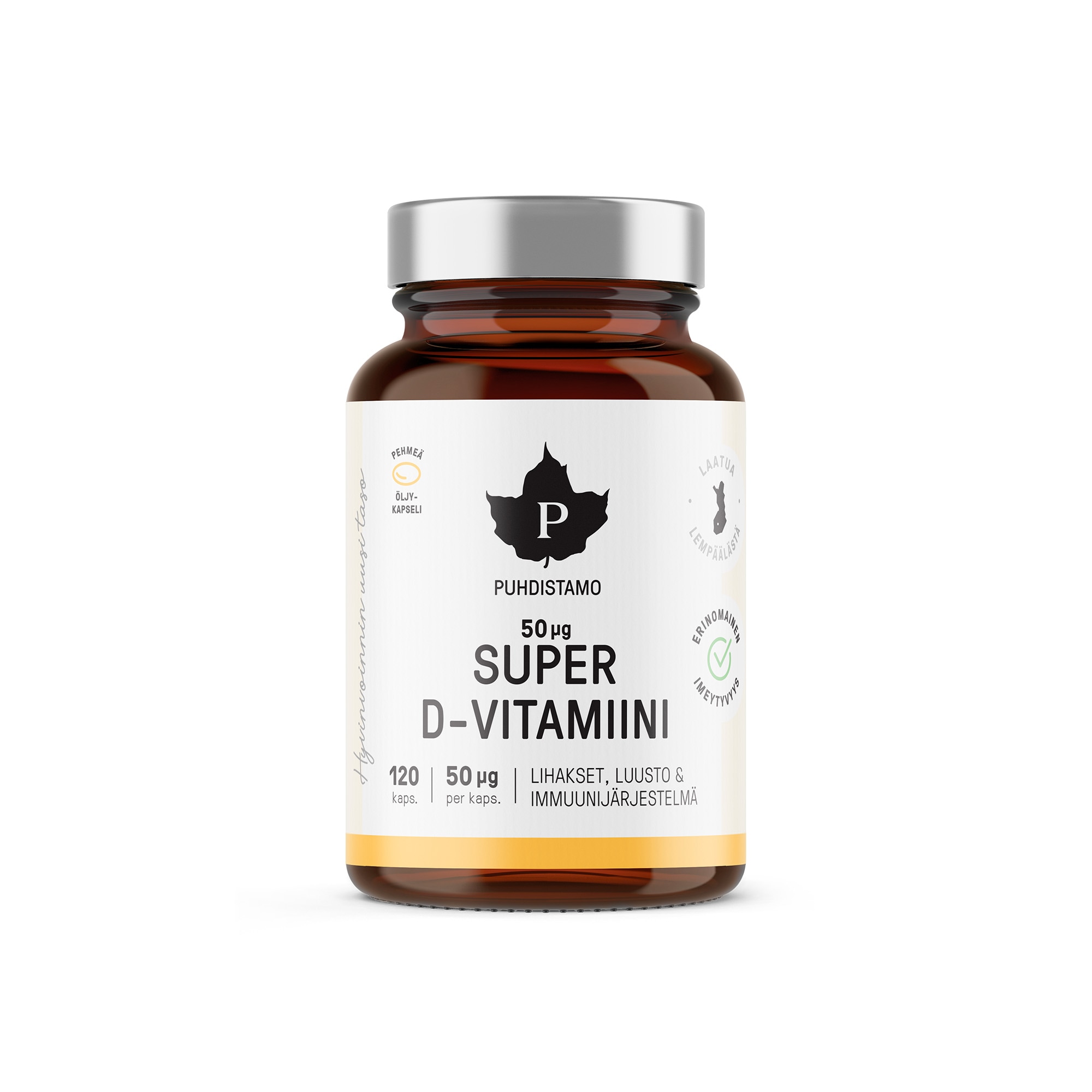Puhdistamo Super D-vitamiinikapseli 50 µg