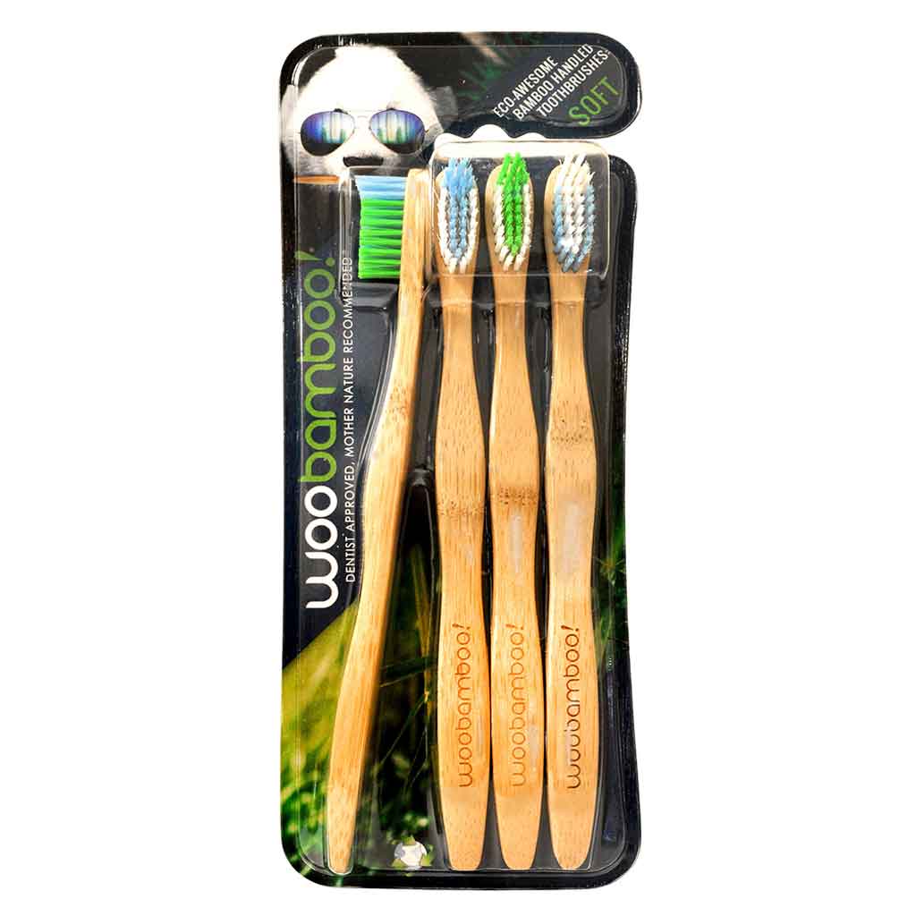 WooBamboo Adult Soft Bristle Bamboo Toothbrush -hammasharjat 