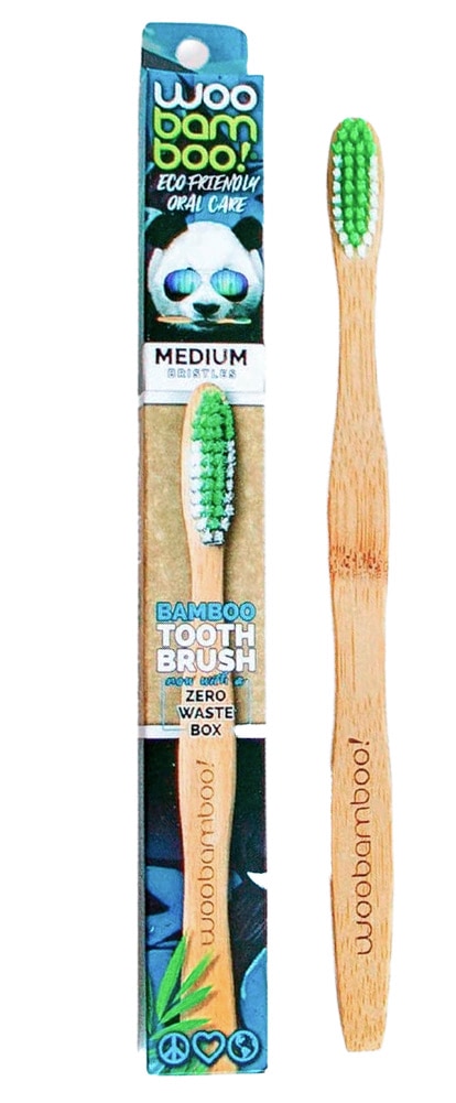 WooBamboo Zero Waste Adult Medium Toothbrush -hammasharja